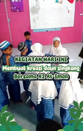 Serunya Belajar Kreatif di RA Amanah Ummah 2: Membuat Kreasi dari Daun Singkong